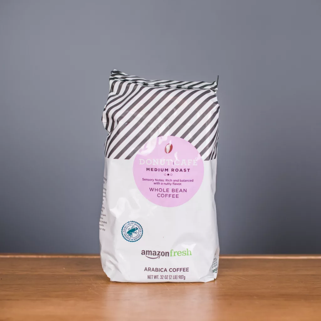 Amazon Fresh Donut Cafe Medium Roast Arabica Whole Coffee
